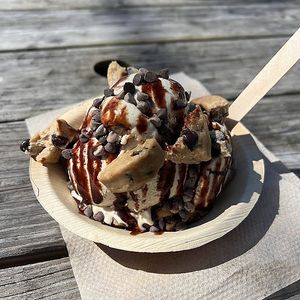 cookie dough hot plate at Vegan Scoops in Orlando