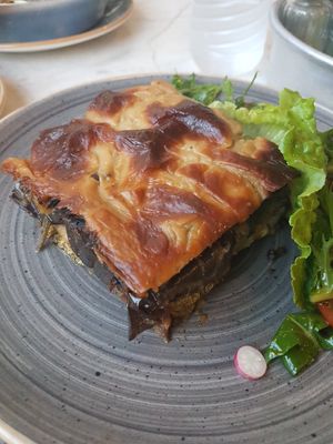 Vegan Mousaka at Hamam Cafe in Rhodes