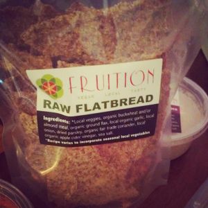Raw flatbread at Fruition - Seaport Farmers' Market in Halifax