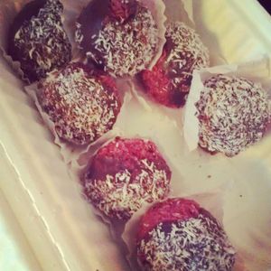 Raspberry chocolate macaroons at Fruition - Seaport Farmers' Market in Halifax