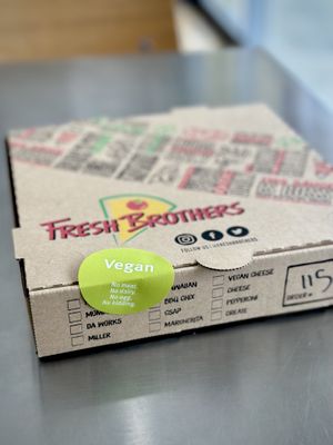 Pizza Box  at Fresh Brothers in Manhattan Beach