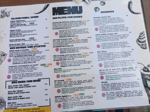 Carte du menu at Zilwa in Le Mans