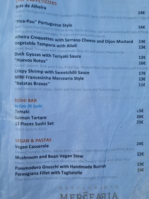 Vegan options at Restaurante Mercearia in Porto