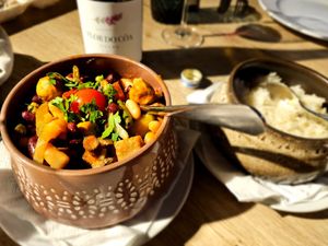Mushroom & bean stew. at Restaurante Mercearia in Porto
