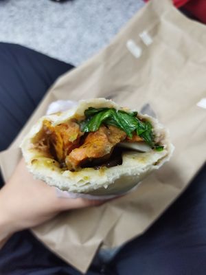 Burrito de camote amarillo at The Veggie House in Mexico City