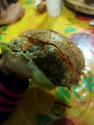 Hamburguesa de lentejas at The Veggie House in Mexico City