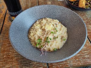 Mushroom risotto at Furkotka in Vysoke Tatry