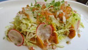 GF empanadas with pico de galo at Planet Terra - Ibis Hotel Dubai in Dubai