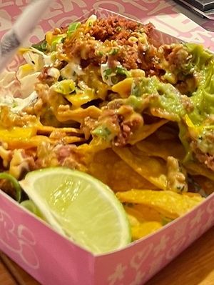 Loaded nachos - yum!   at Vegan Junk Food Bar -  L'Eixample in Barcelona