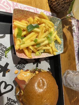 Cheese burgerr  at Vegan Junk Food Bar -  L'Eixample in Barcelona