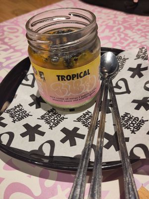 Tropical dessert at Vegan Junk Food Bar -  L'Eixample in Barcelona