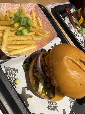 Double cheese burger   at Vegan Junk Food Bar -  L'Eixample in Barcelona