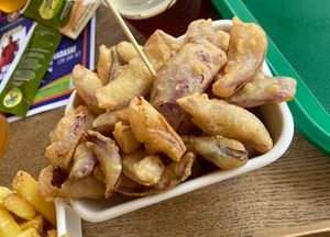 Cipolle di Tropea in pastella   at Baladin in Piozzo