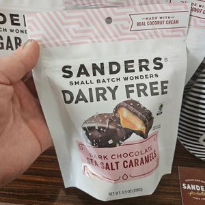Dairy Free SeaSalt Caramels! at Sanders Chocolate & Ice Cream Shops in Mackinac Island