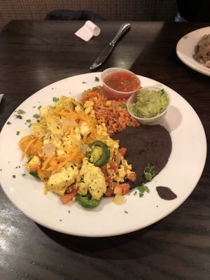 Twas a delicious plate of tofu, beans, rice, and more!  at The Chicago Diner - Logan Square in Chicago