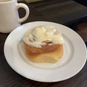 cinnamon roll  at The Chicago Diner - Logan Square in Chicago