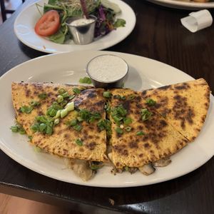 pierogi quesadilla  at The Chicago Diner - Logan Square in Chicago