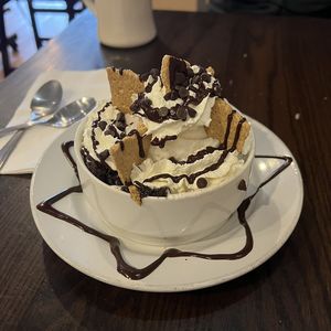 s’mores brownie sundae  at The Chicago Diner - Logan Square in Chicago
