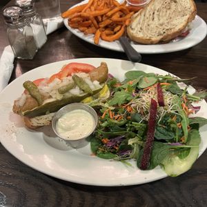 jumbo hot dog (special)  at The Chicago Diner - Logan Square in Chicago