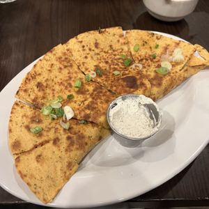 pierogi quesadilla  at The Chicago Diner - Logan Square in Chicago