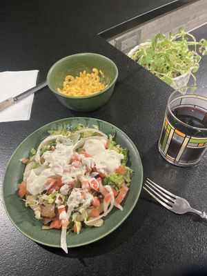 Gyros ready to eat, some Mac ‘n Teeze already enjoyed!  at The Chicago Diner - Logan Square in Chicago