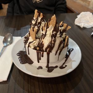 s’mores brownie sundae:)  at The Chicago Diner - Logan Square in Chicago