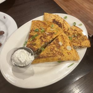 pierogi quesadilla #Veganuary at The Chicago Diner - Logan Square in Chicago