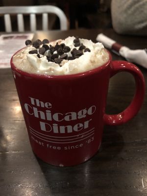 Hot cocoa   at The Chicago Diner - Logan Square in Chicago