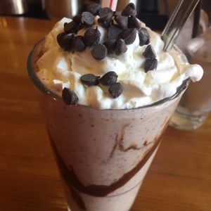 mint chocolate chip vegan shake! at The Chicago Diner - Logan Square in Chicago