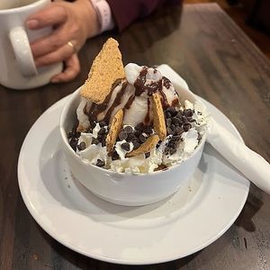 smores brownie sundae at The Chicago Diner - Logan Square in Chicago