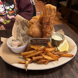 fish n chips special at The Chicago Diner - Logan Square in Chicago