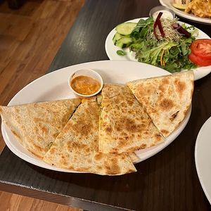 spicy chickn quesadilla  at The Chicago Diner - Logan Square in Chicago