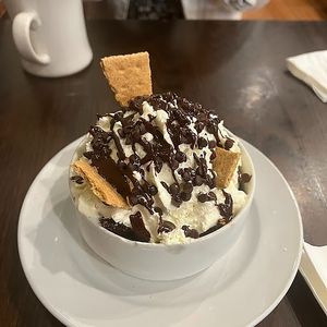 smores brownie sundae at The Chicago Diner - Logan Square in Chicago