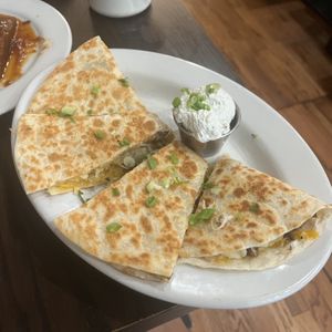pierogi quesadilla   at The Chicago Diner - Logan Square in Chicago