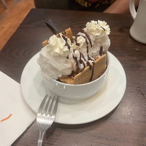 smores brownie sundae at The Chicago Diner - Logan Square in Chicago
