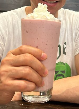 Strawberry milkshake   at The Chicago Diner - Logan Square in Chicago