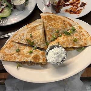 pierogi quesadilla at The Chicago Diner - Logan Square in Chicago