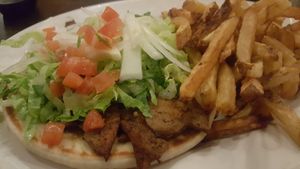 Gyro with fries at The Chicago Diner - Logan Square in Chicago