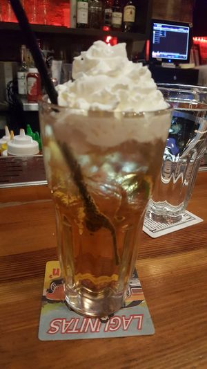 Wizard Beer (aka Butter Beer from Harry Potter) tastes like a liquid butterscotch candy at The Chicago Diner - Logan Square in Chicago