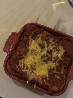 Vegan lasagna  at Lasagneria in Prague