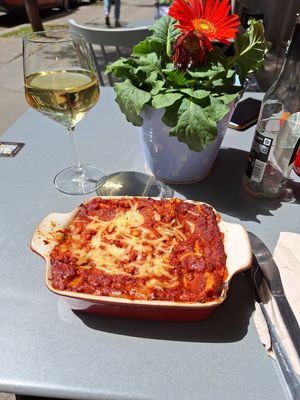 vegan lasagna at Lasagneria in Prague