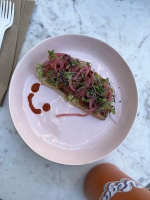 Avocado terrine  at Coffee and Plants  in Los Angeles