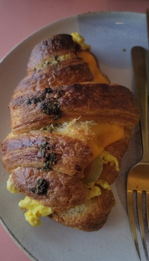 Stuffed savory croissant at Coffee and Plants  in Los Angeles