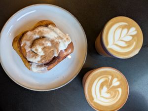 Cinny buns and oat flat whites at Sloth Coffee Co in Swansea