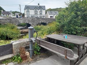 Nice area outside at Sblash Fish Bar in Aberdaron
