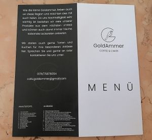 Speisekarte at GoldAmmer Café in Herrenberg