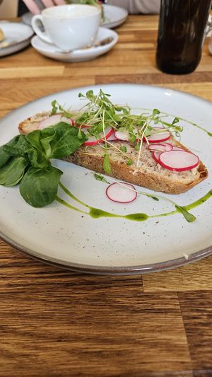 Bread with onion spread  at GoldAmmer Café in Herrenberg