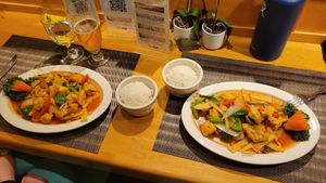 What we got after ordering two different dishes at Sushi Thai Garden in Saratoga Springs