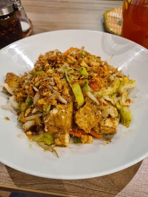 Rice noodles and tofu at Vina Pho in Durham