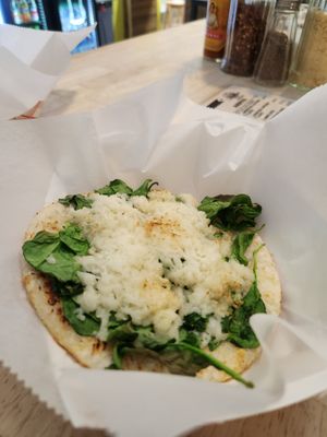 Spinach and vegan cheese arepa at Lili's Place in Bethany Beach